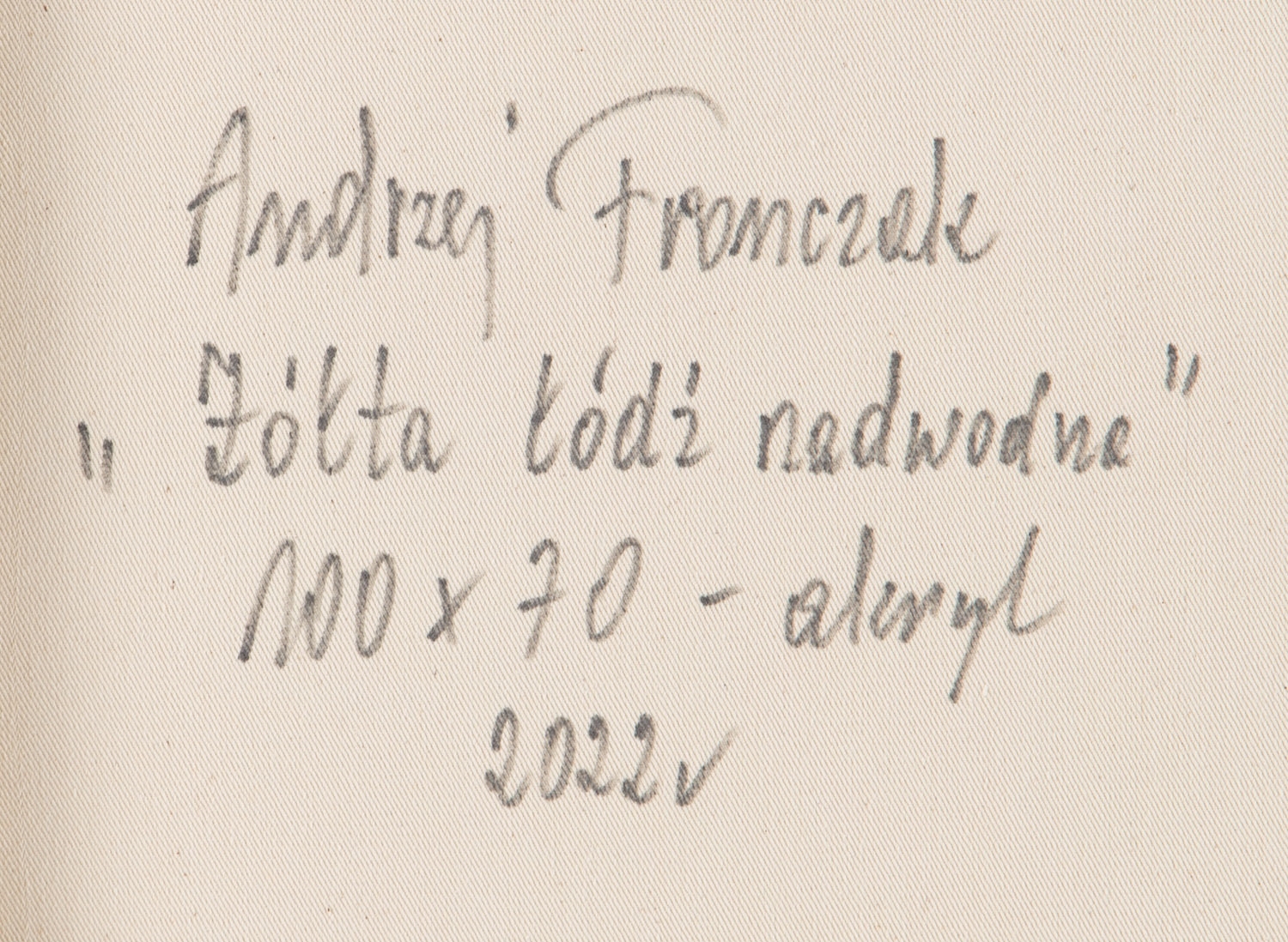 Artwork by Andrzej Fronczak, Yellow water boat, Made of acrylic/canvas