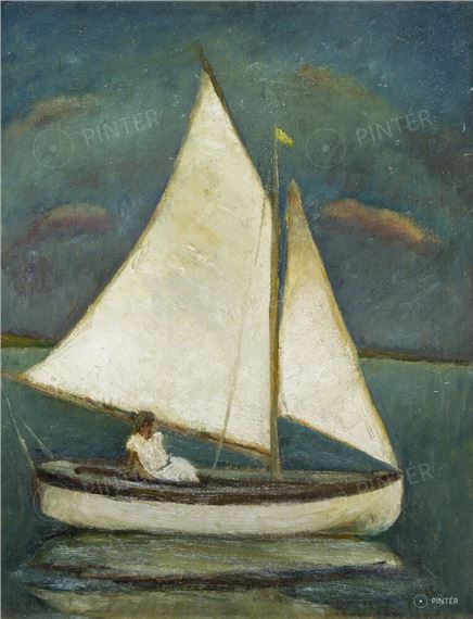 Sailingboat on Lake Balaton by Sándor Basilides