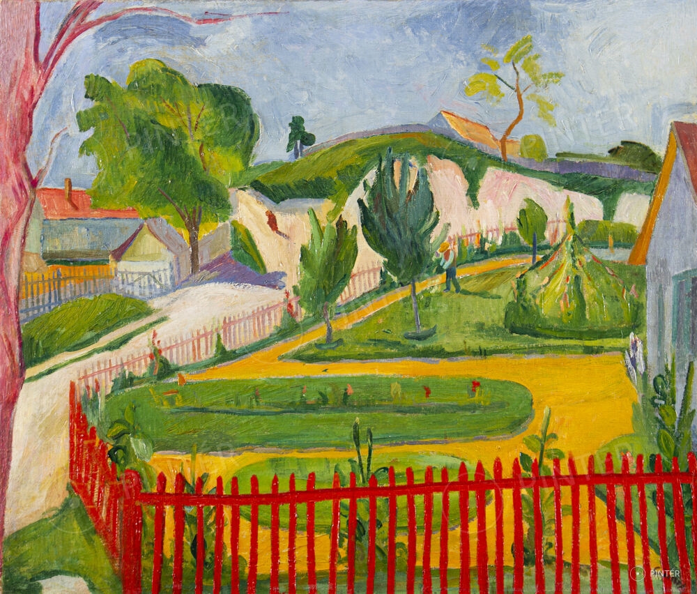 Gyula Czimra | Garden With Red Fence | MutualArt