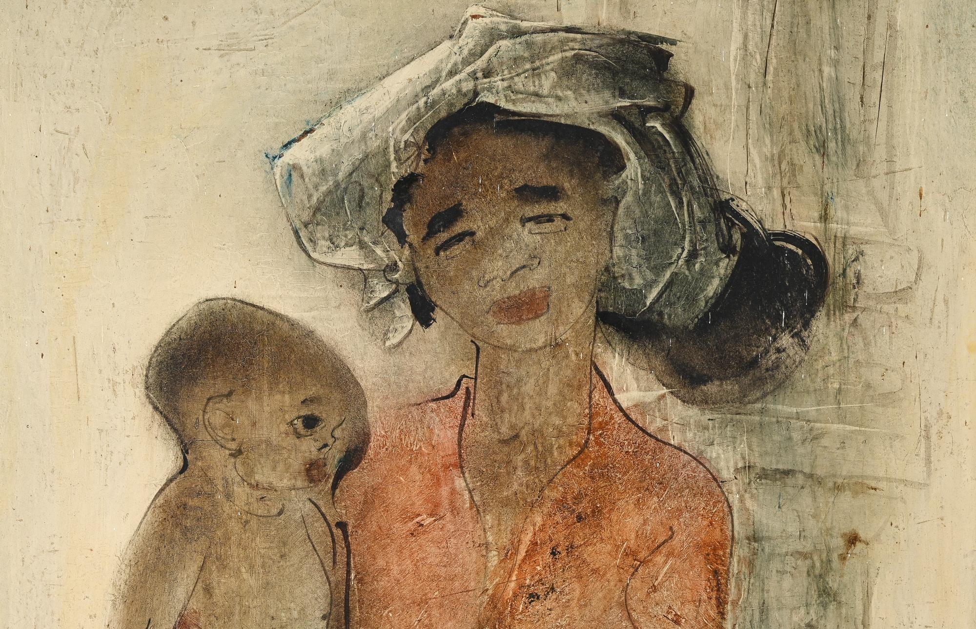 Lee Man Fong | Lee Man Fong (1913-1988) 'Mother and child' | MutualArt
