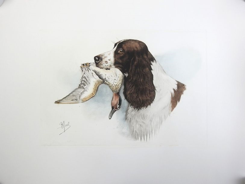 Boris Riab | Setter with a duck | MutualArt