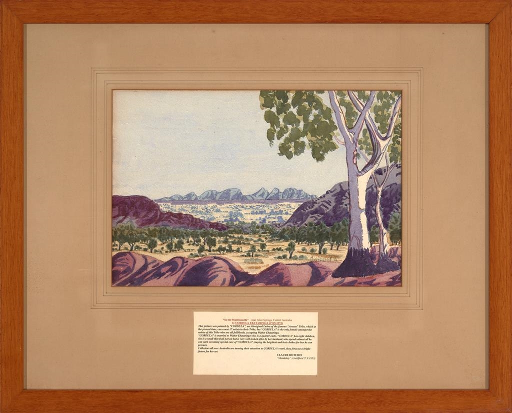 Artwork by Cordula Ebatarinja, Central Australian Landscape, Made of watercolour