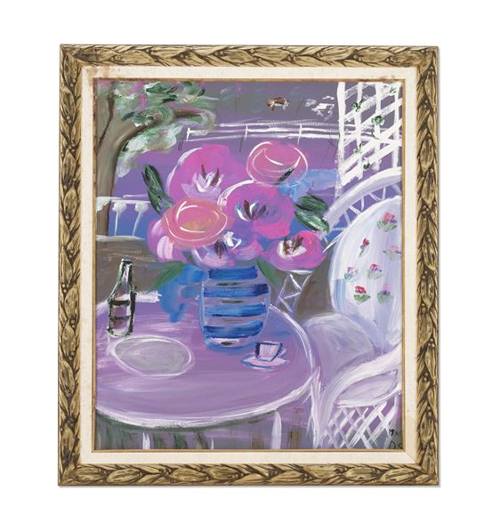 Still Life with Pink Flowers by Donna Summer, Executed in 1988