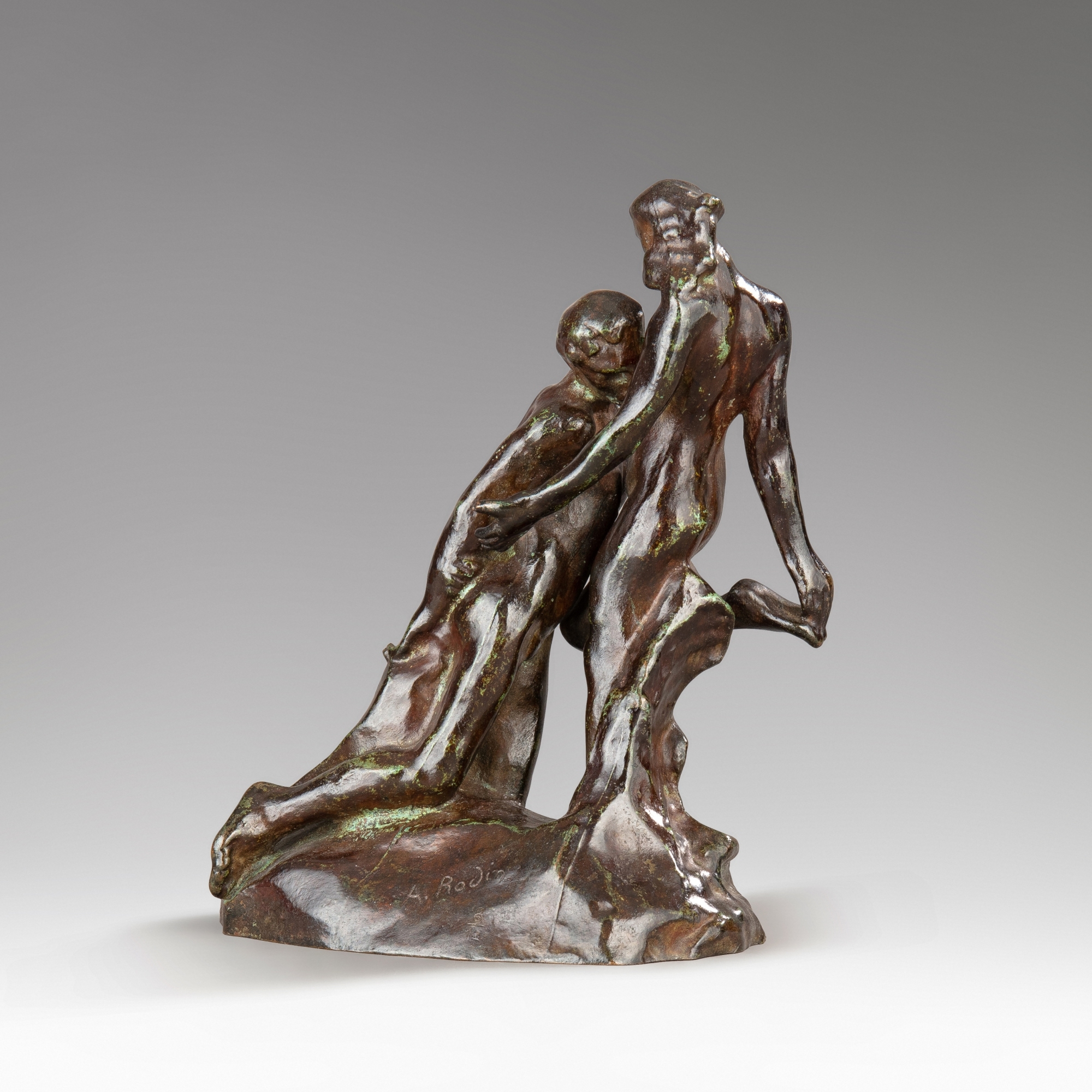 Artwork by Auguste Rodin, L'Éternelle idole, petit modèle, Made of bronze, nuanced brown patina