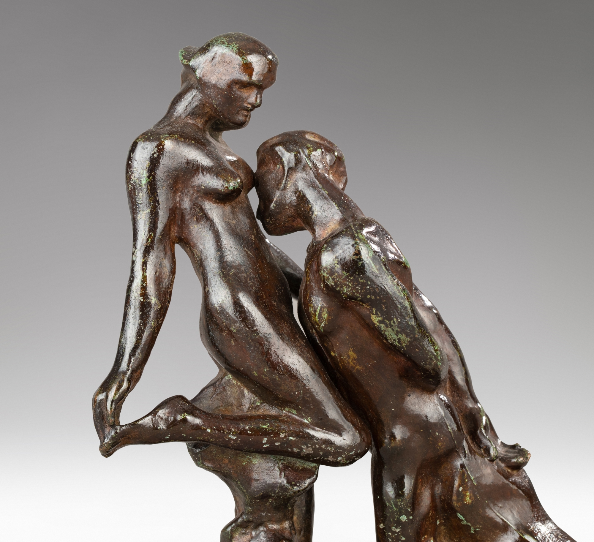 Artwork by Auguste Rodin, L'Éternelle idole, petit modèle, Made of bronze, nuanced brown patina