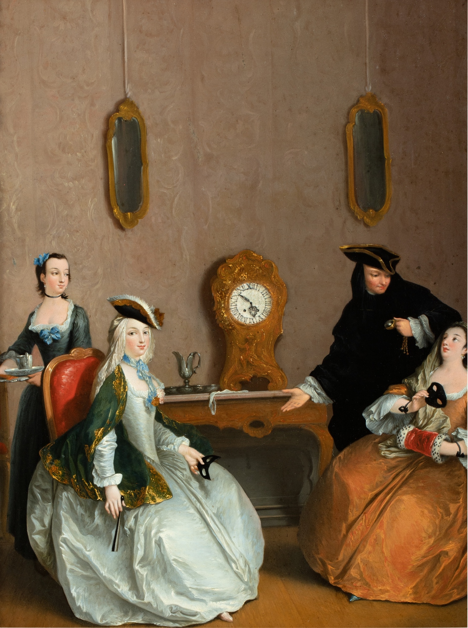 Artwork by Charles Joseph Flipart, L'heure du bal, Made of Oil on copper