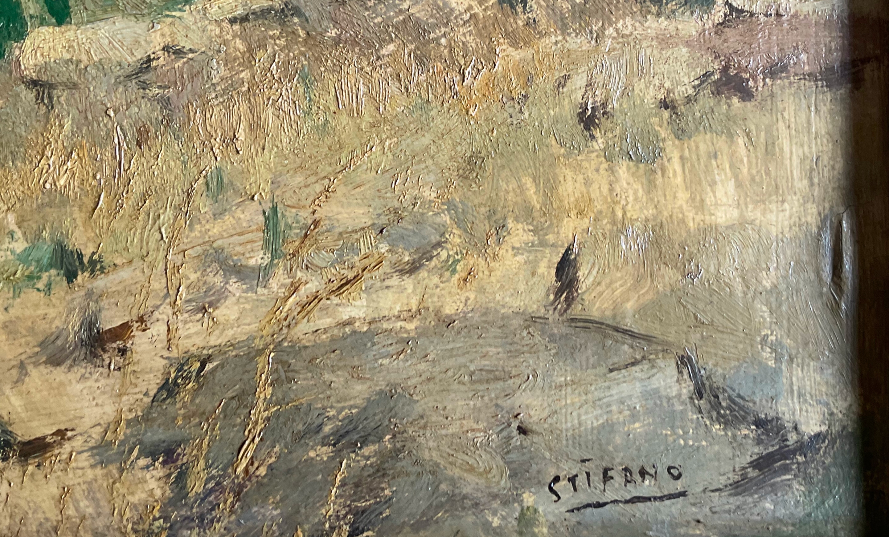 Artwork by Vito Stifano, Paesaggio, Made of oil on plywood