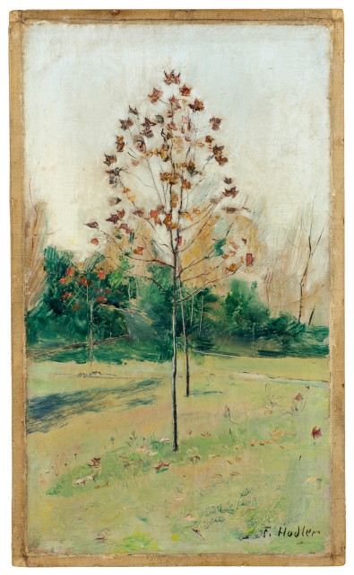 Artwork by Ferdinand Hodler, Bäumchen im Herbstlaub, Made of Oil on canvas over plywood