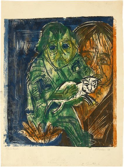 Mädchen mit Kind by Ernst Ludwig Kirchner, 1918/1919