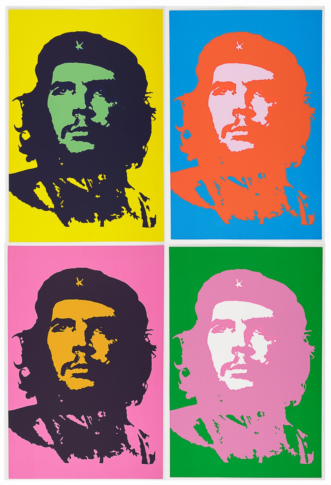 Artwork by Andy Warhol, Che Guevara, Made of color screen print on light cardboard