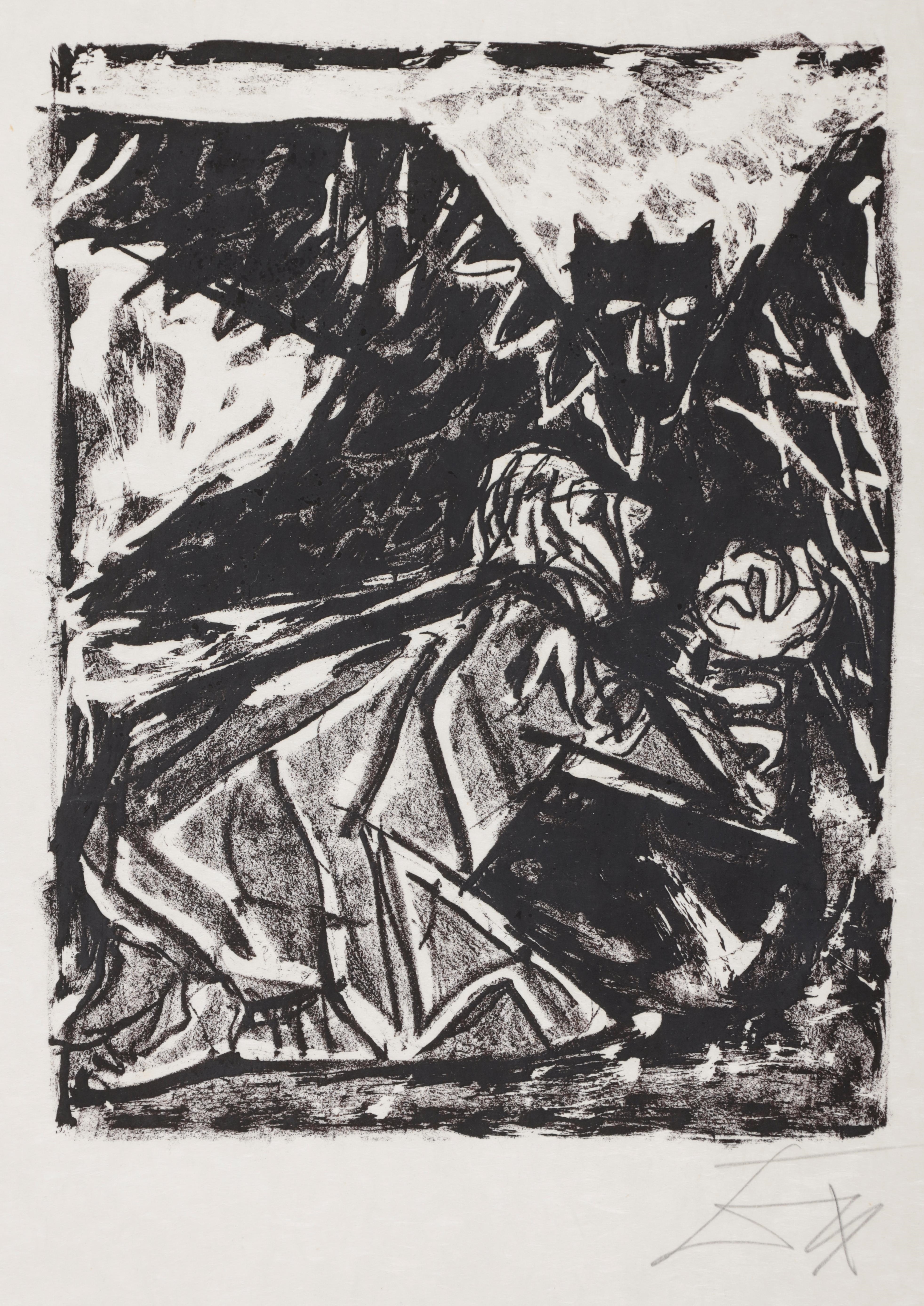 Artwork by Otto Dix, Gethsemane, Made of lithography on Japanese paper