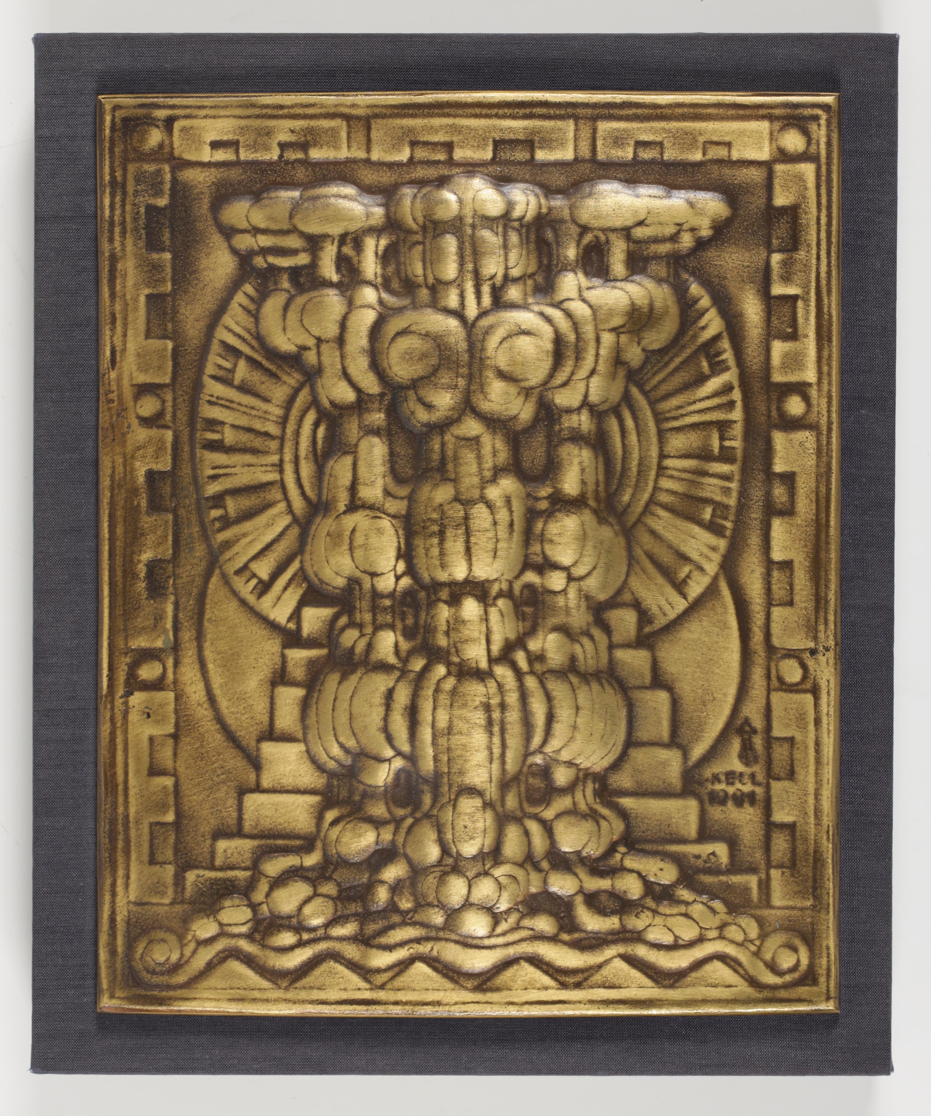Artwork by Rudolf Kedl, Einkreisungen, Made of bronze cast in relief patinated