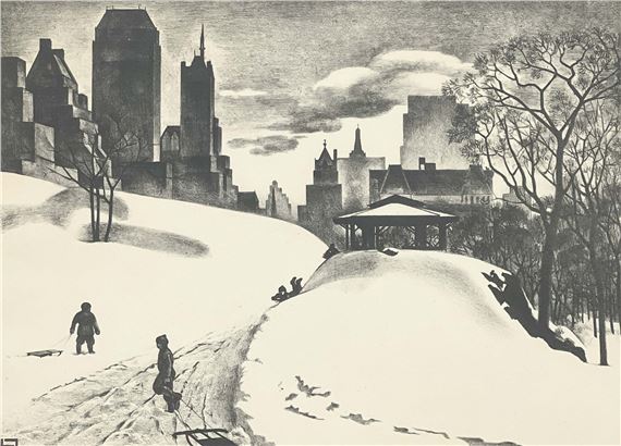 Winter Fun by Louis Lozowick, 1940