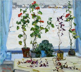 &quot;Winter Window&quot;, 1987 - Vladimir Ivanovitch Singaevski