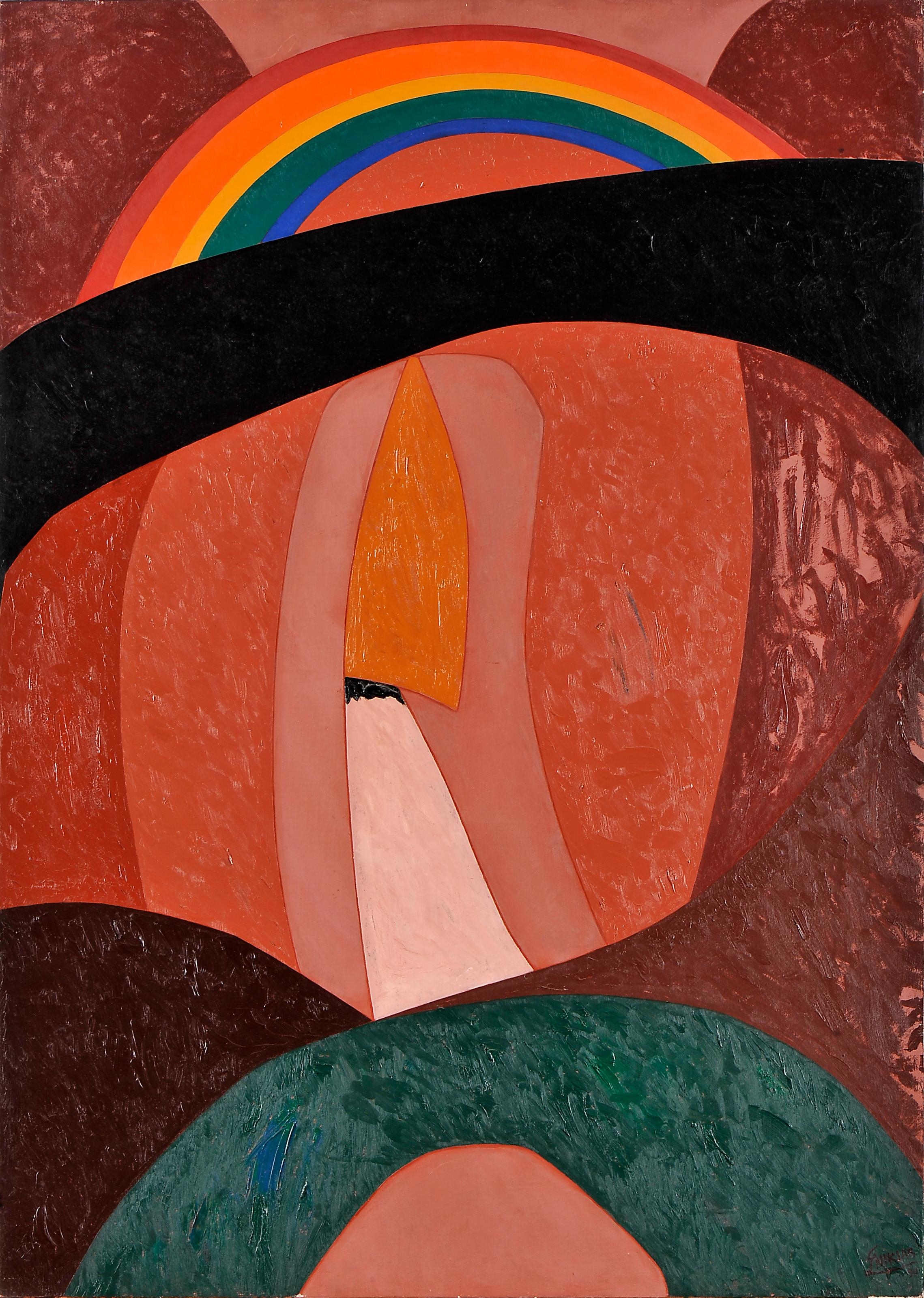 Artwork by Nikias Skapinakis, O começo do arco-íris, Made of oil on canvas