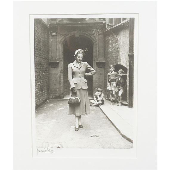 Wenda in Hardy Ames Suit in Hyde Park Corner by Norman Parkinson, 1951