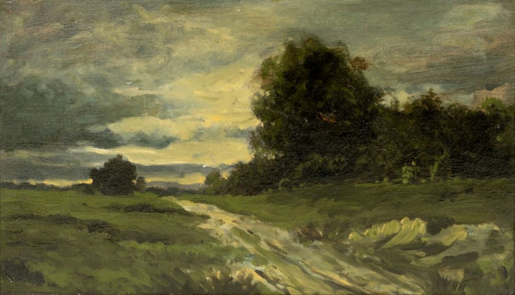 Ulrich Hübner | Meadow with a Path (1895) | MutualArt