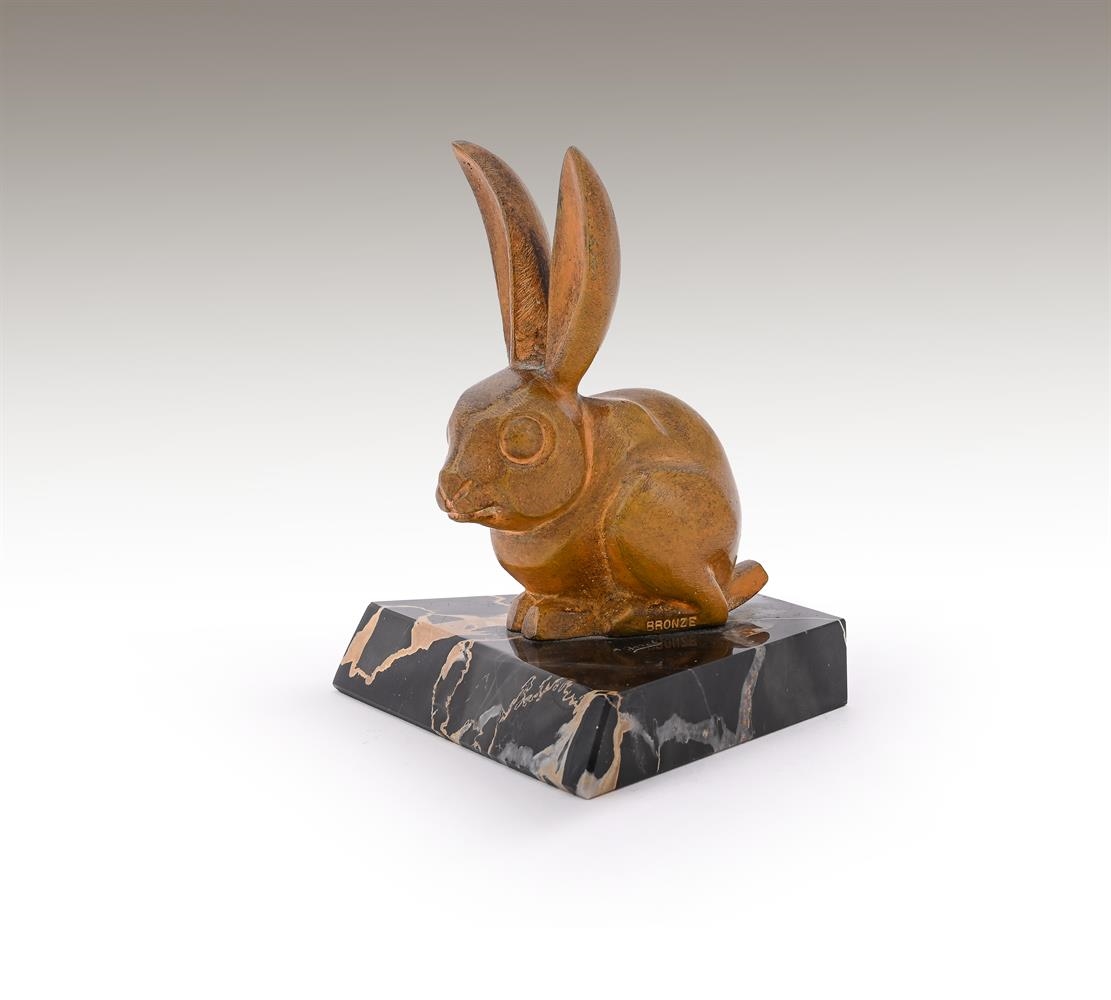 Alfred Jorel A BRONZE MODEL OF A SEATED RABBIT (Early 20th Century