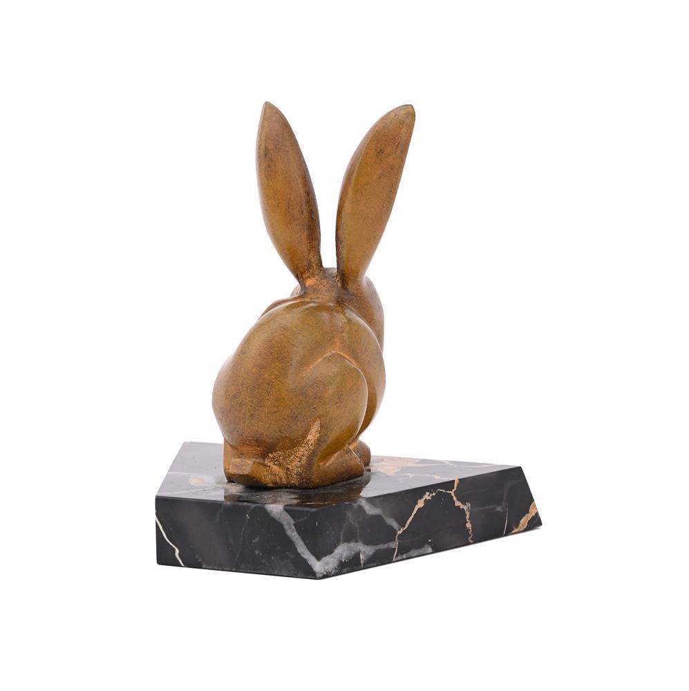 Alfred Jorel A BRONZE MODEL OF A SEATED RABBIT (Early 20th Century