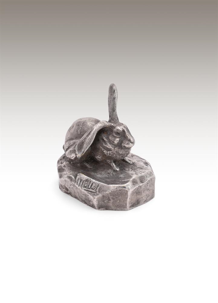 French School, 20th Century | A SILVERED BRONZE MODEL OF A RABBIT (19th ...