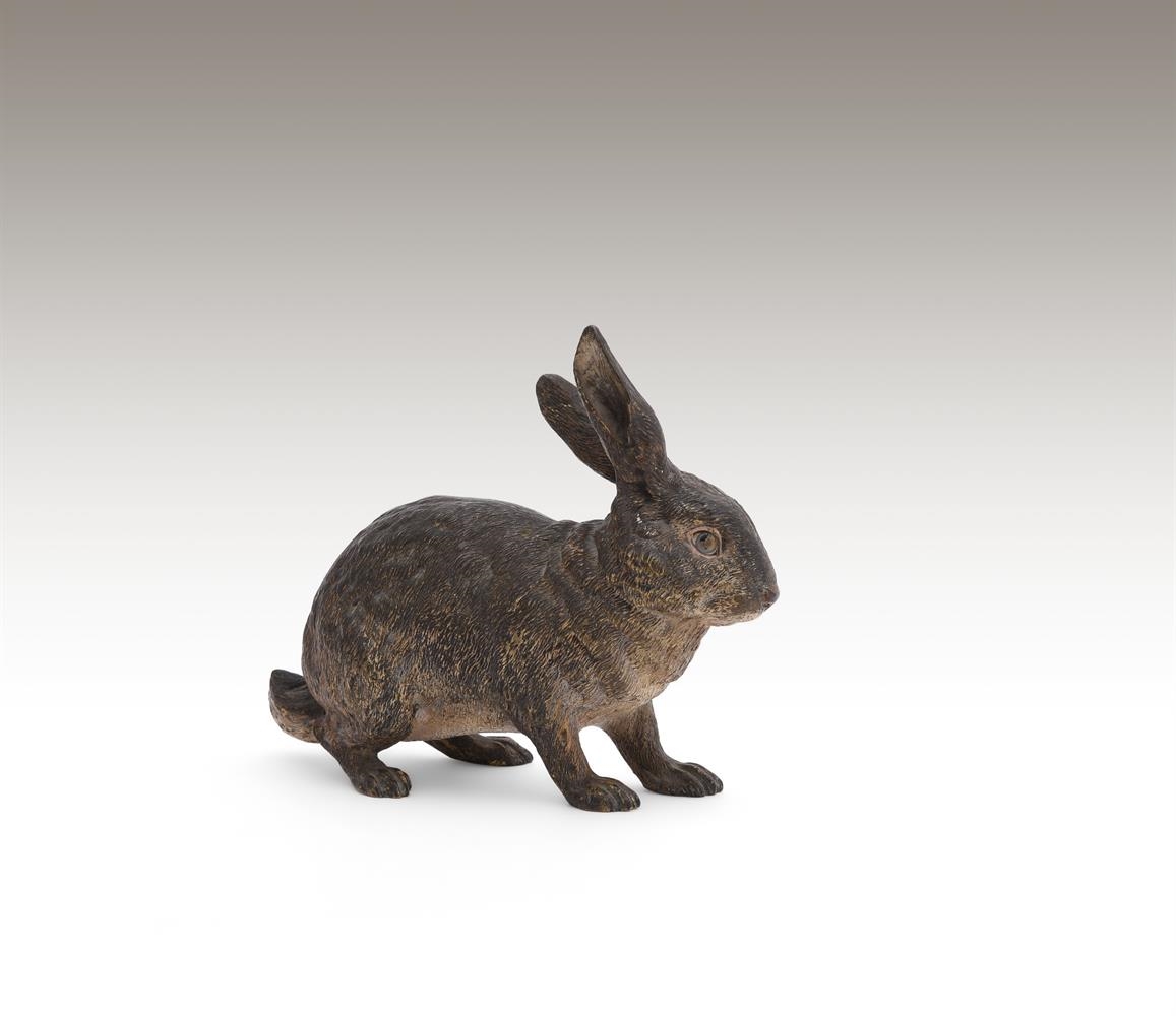 Franz Xaver Bergmann | A LARGE COLD PAINTED MODEL OF A RABBIT | MutualArt