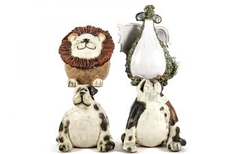 Collection of studio pottery animal figures with fun and charming balloon-like bodies - Sarah Meadows