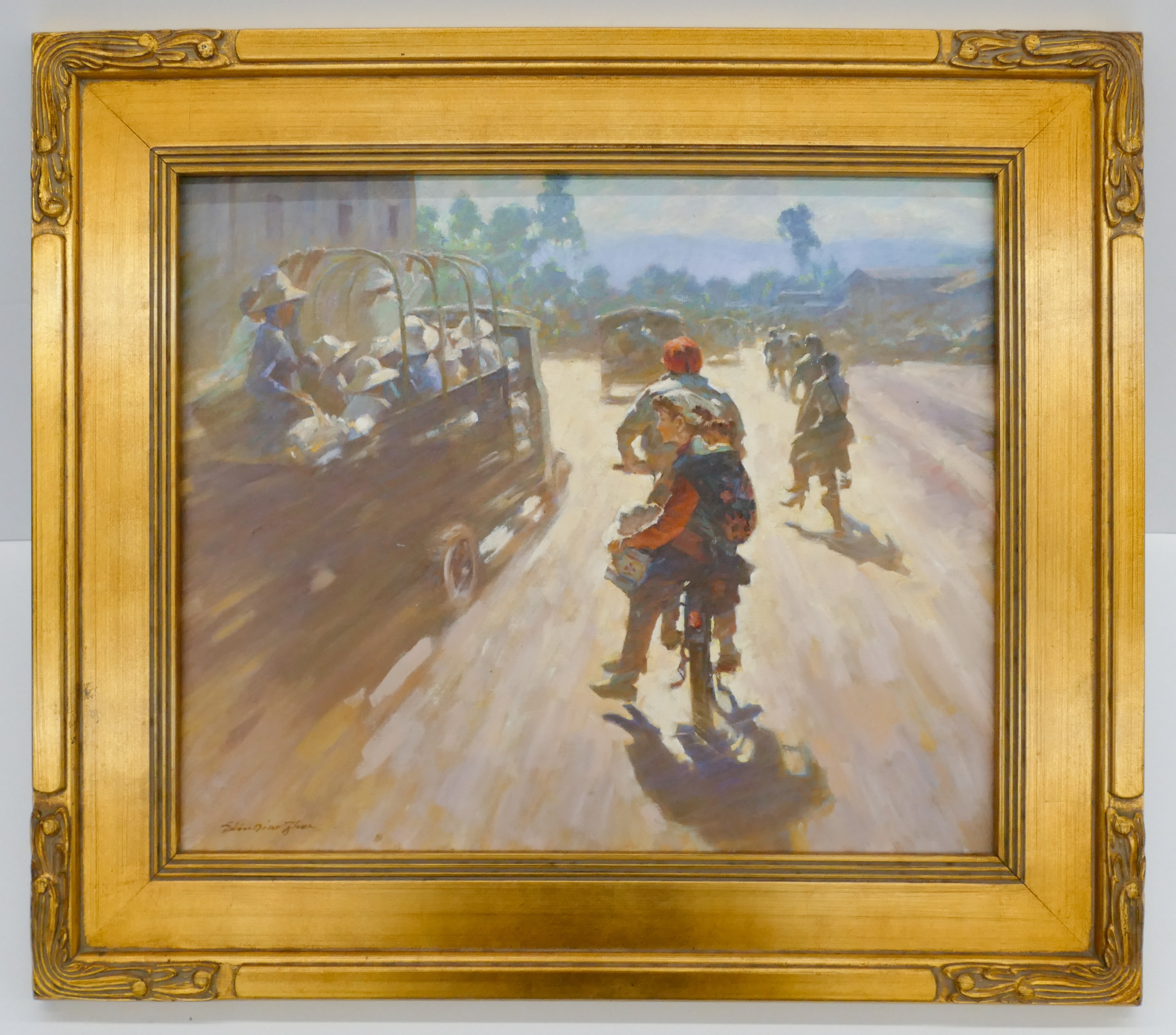 Artwork by Shu Qiao Zhou, A Ride Through Town, Made of Oil on Canvas