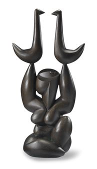 Girl with Birds 1958/ - Vincas Jomantas