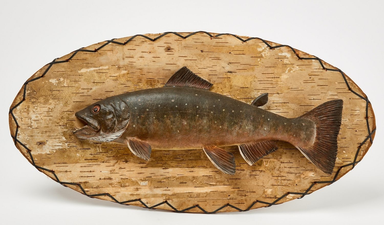 American School, 20th Century, Carved Trout Fish Plaque