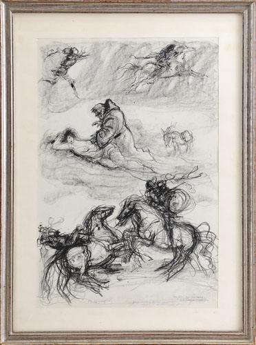 Artwork by Massimo Quaglino, Orlando Furioso, Made of fat pastel on paper