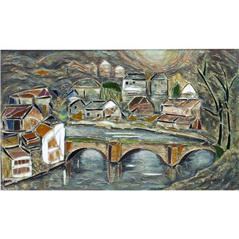 Gezicht op de Aare in Bern - Johannes Gerardus Adrianus Guns