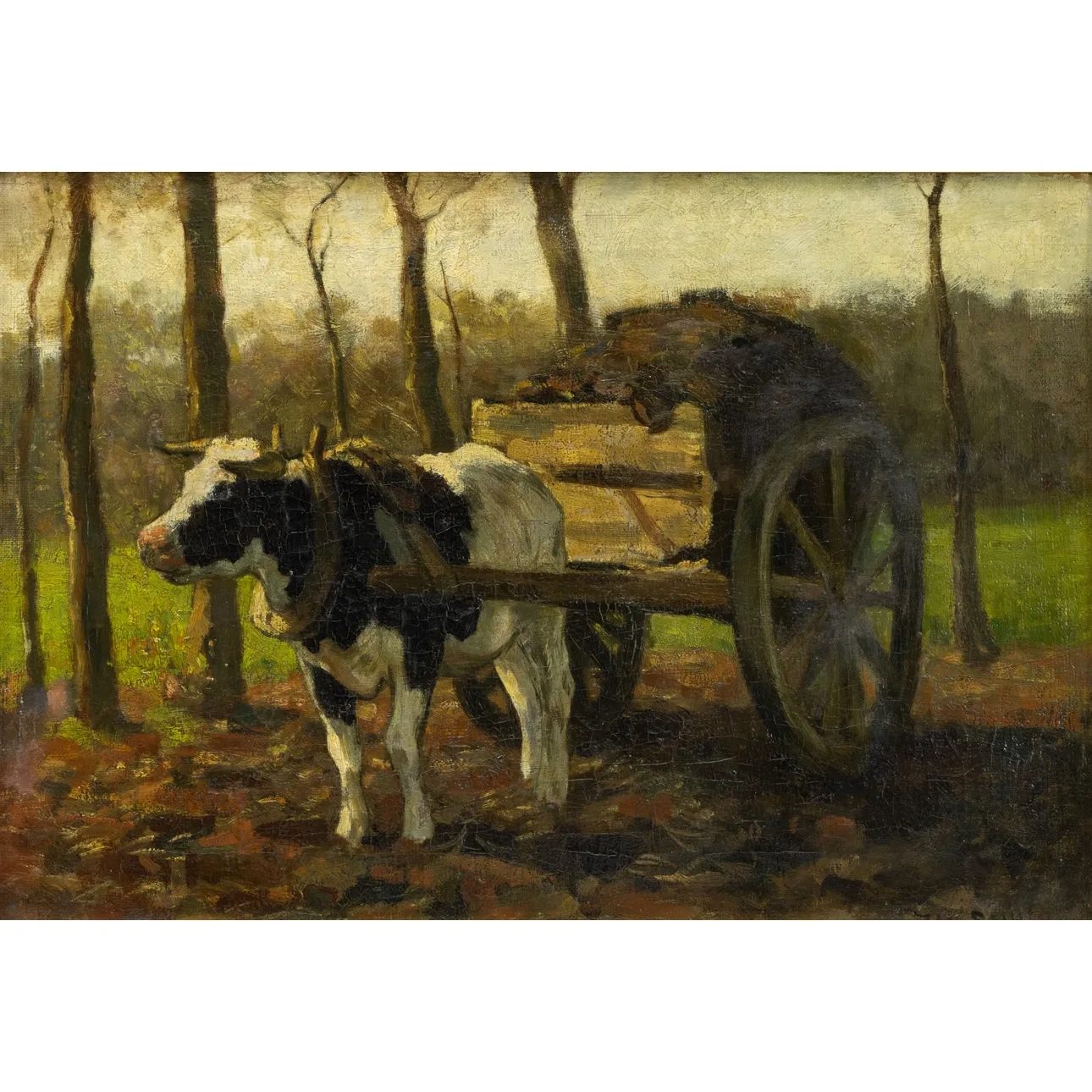 Artwork by Jan Sühl, Ossekar in het bos, Made of oil on canvas