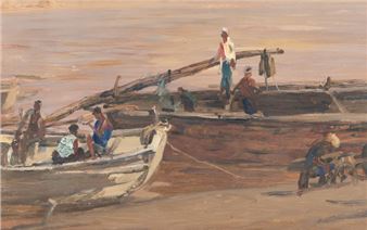 Ferrymen at the Yellow River - Zhong Han