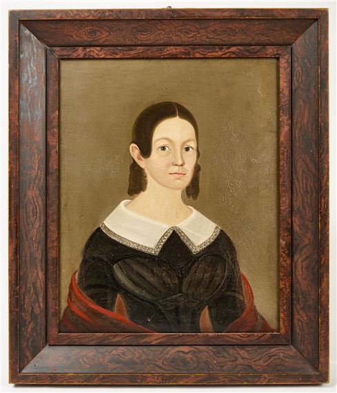 Portrait of a lady in a black dress by William W. Kennedy, Circa 1840