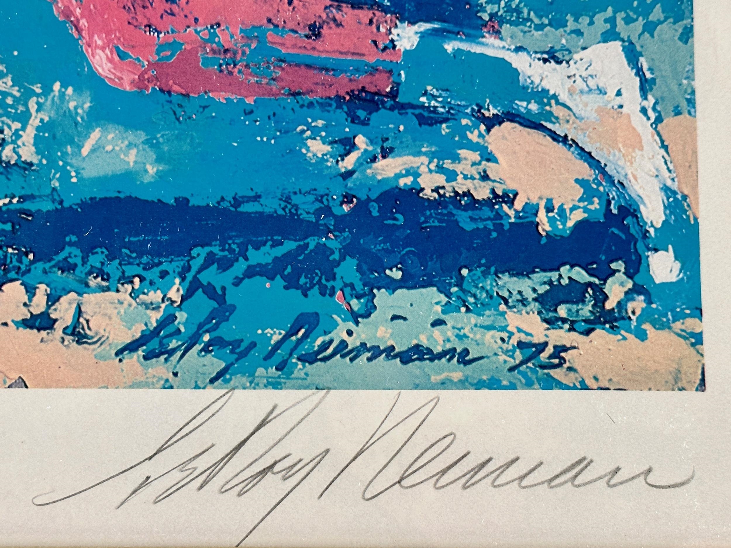 Estampe Signée LeRoy Neiman - Tennis, Pop Art, Encadrée Neuve, 30x38 Cm