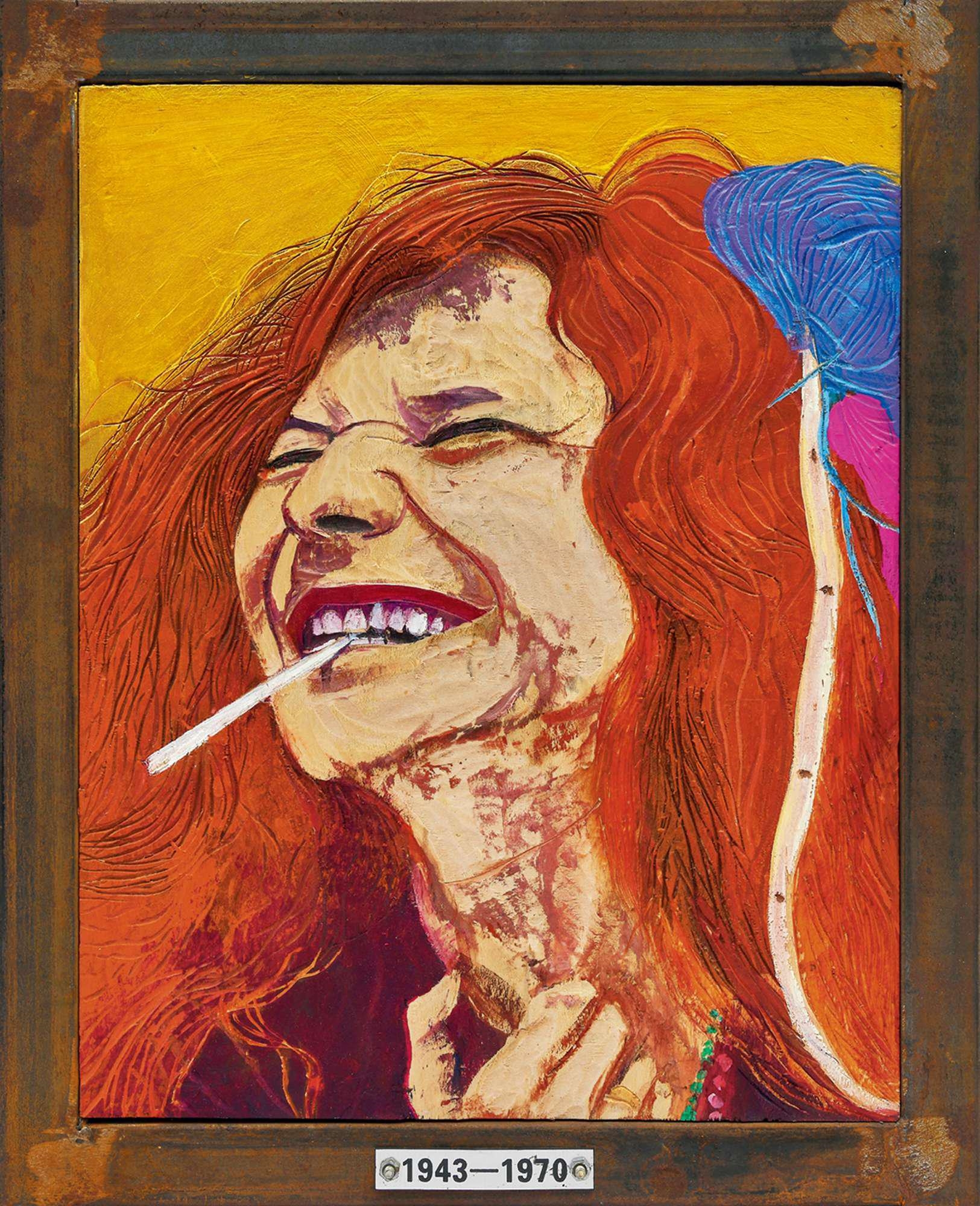 Artwork by Zheng Wei, DEAD ROCKERS SERIES: BRIAN JONES AND JANIS JOPLIN (TWO PIECES), Made of mixed media on board