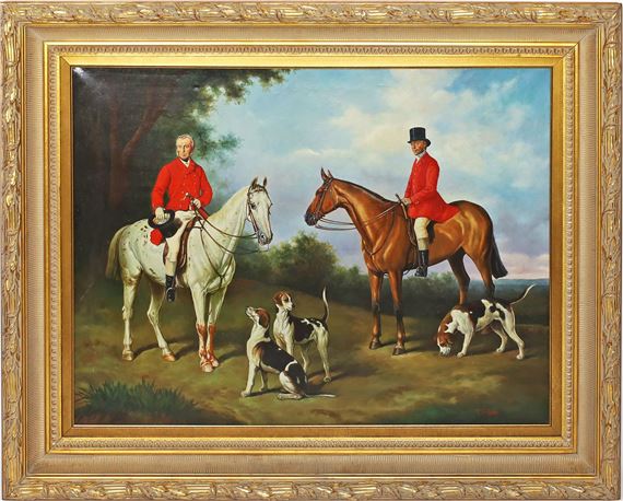 Parforcereiter mit drei Hunden - T. Fillans