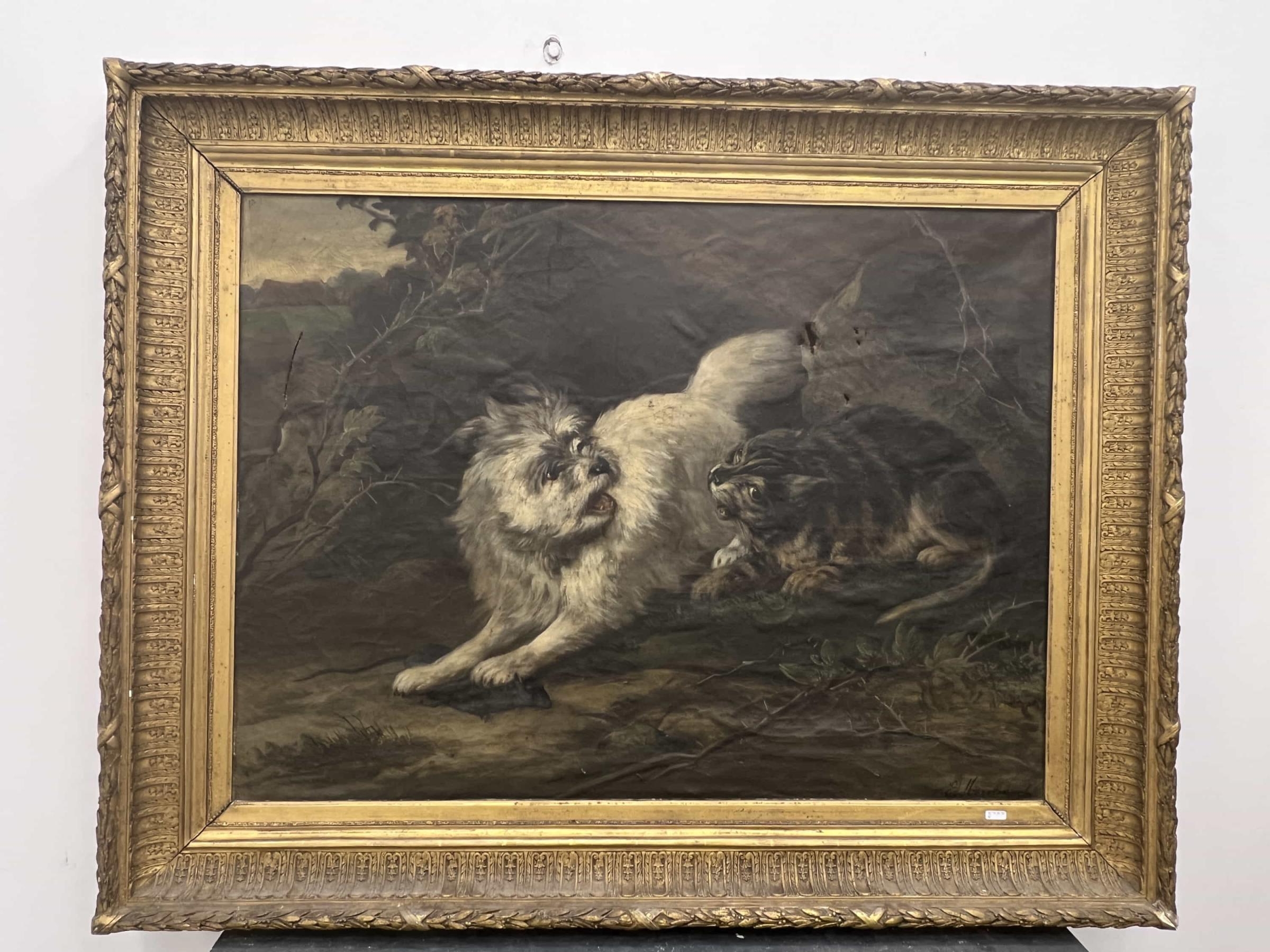 Artwork by Edward Moerenhout, Comme chien et chat, Made of huile sur toile