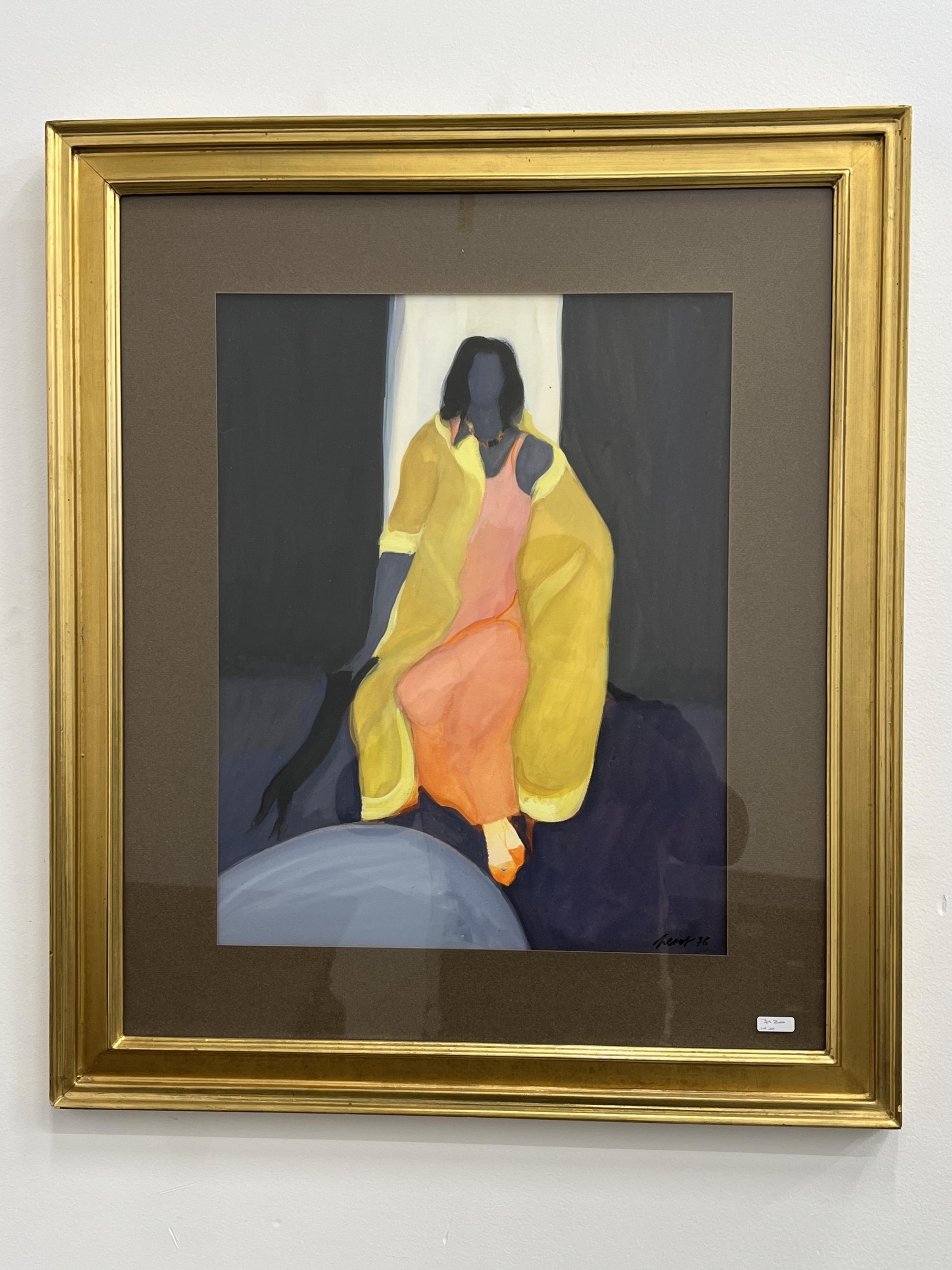 Luc Perot | Portrait de jeune femme au chat | MutualArt