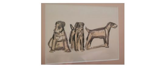 Three fox terriers by Paul Jouve, Jules Léon Perrichon, conceived in 1932