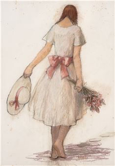 Girl with Flowers - Audrey Gibbs