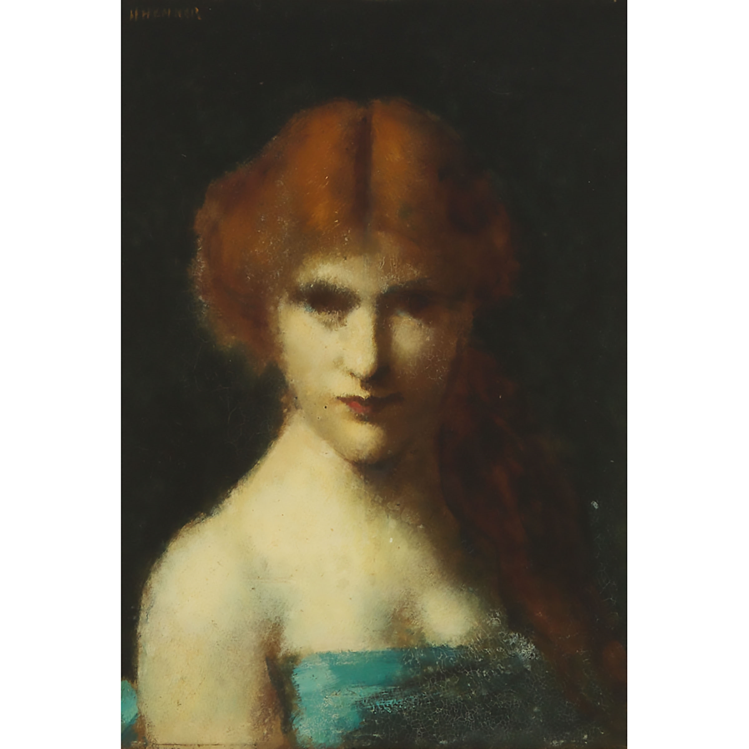 JeanJacques Henner PORTRAIT OF A YOUNG LADY MutualArt