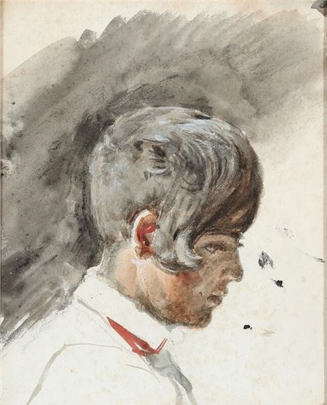 A study of a young boy with sidelocks - Ernst Meyer