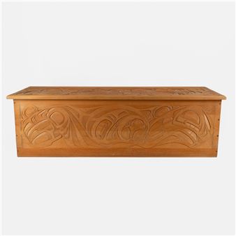 CARVED CHEST WITH RAVEN, KILLER WHALE, SALMON, EAGLE AND , 2000 - Chester Patrick
