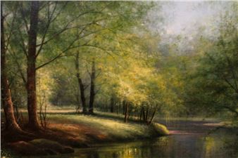 Paisagem italiana com riacho - Fortunato Ornaghi