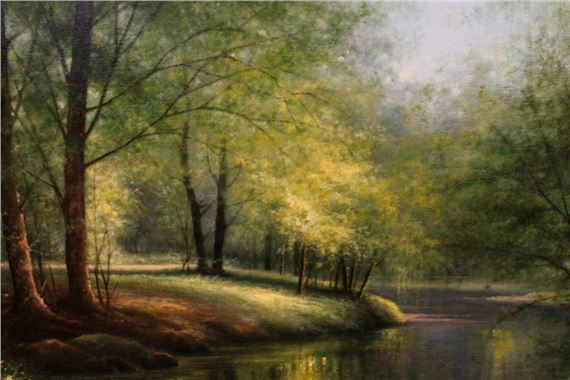 Paisagem italiana com riacho by Fortunato Ornaghi