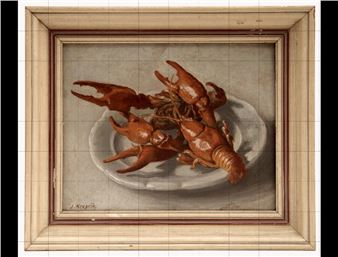 Still life with two lobsters on a plate - Jaroslav Krepčík