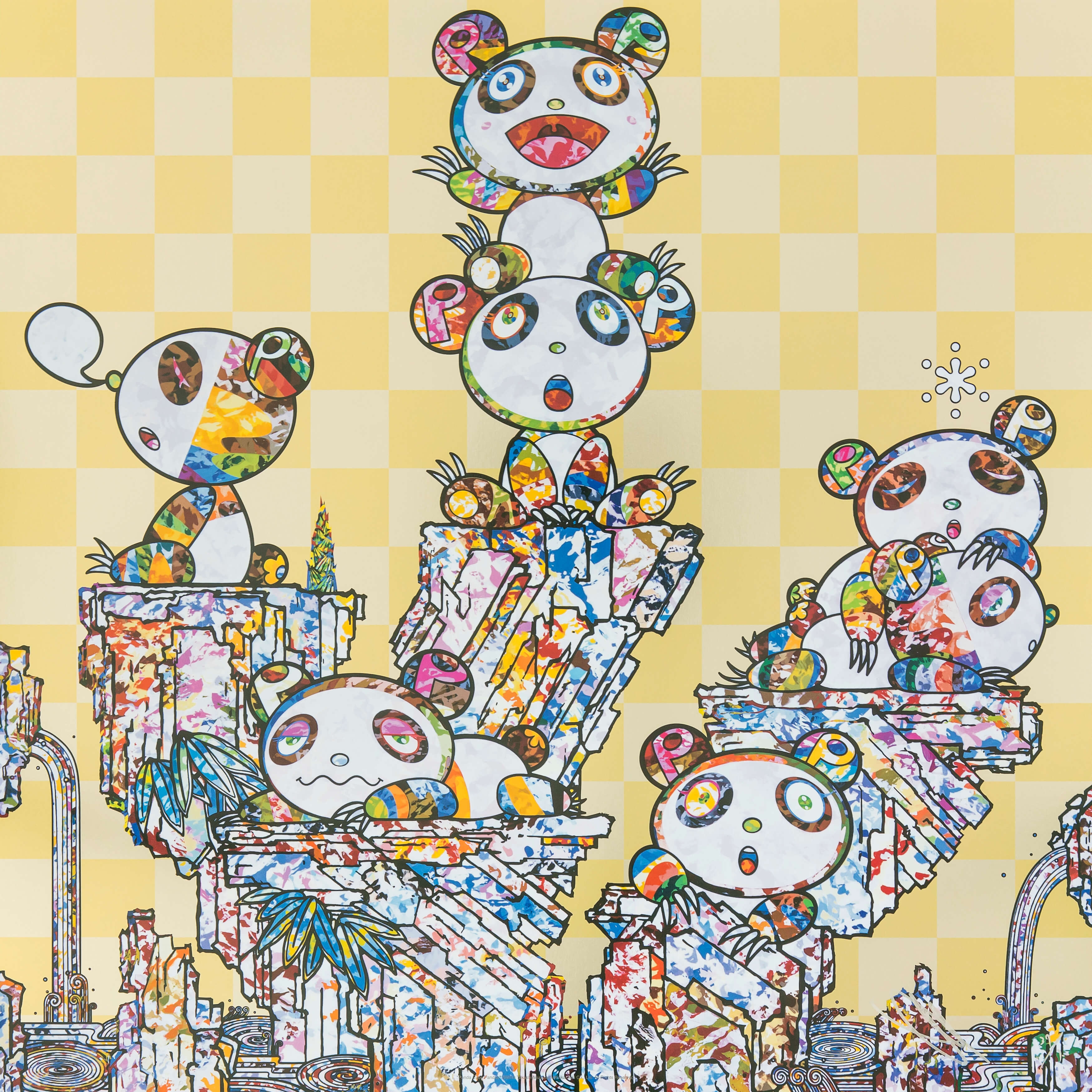 Kaikai Kiki, Takashi Murakami, Cherry Blossoms and Pandas (2020), Available for Sale