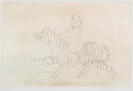 Artwork by Ali Kazim, Sher Khan, Made of Etching on paper