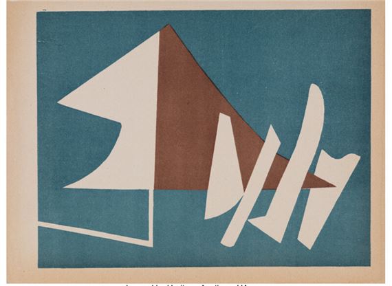 Composition Sur Fond Bleu, by Alberto Magnelli, 1952